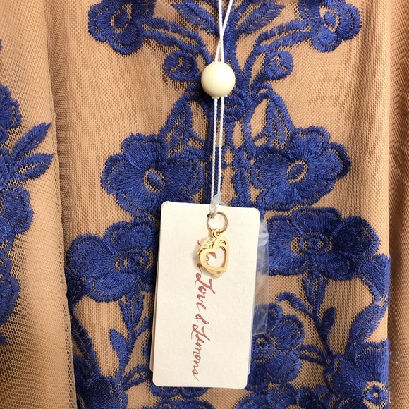 For Love & Lemons Blue Temecula fall mini dress RARE - Picture 4 of 6